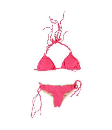 Cyn Luca Womens Fringed Side Tie 2 Piece Bikini - XS