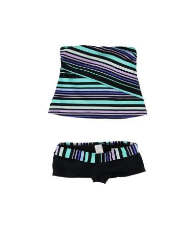 Jag Womens Striped Shorty Shorts 2 Piece Bandeau - S