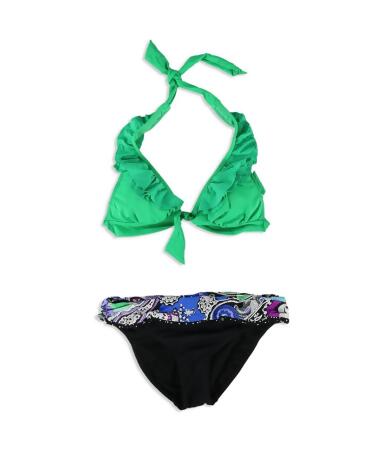 Kenneth Cole Womens Banded Paisley 2 Piece Bikini - S