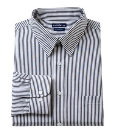 Croft Barrow Mens Classic Striped Button Up Dress Shirt - S