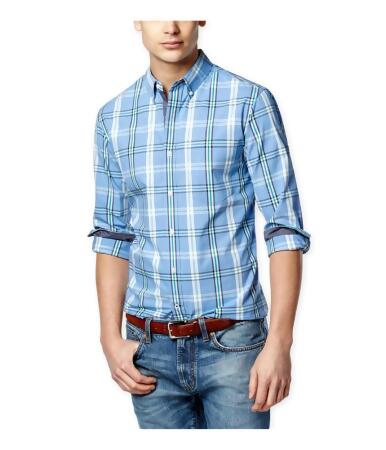 Club Room Mens Wentworth Plaid Ls Button Up Shirt - L