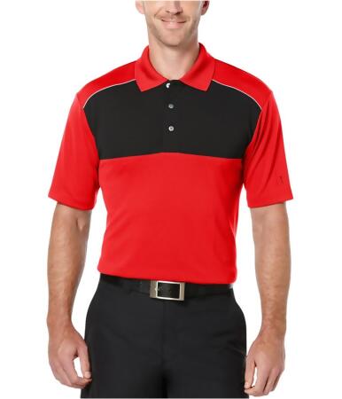 Pga Tour Mens Colorblock Golf Rugby Polo Shirt - L