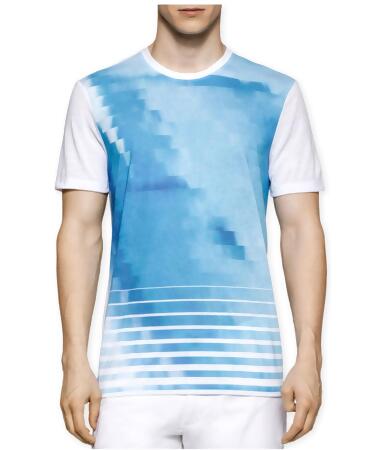Calvin Klein Mens Colorblock Jacquard Graphic T-Shirt - L