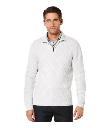 Perry Ellis Mens 1/4 Zip Diamond Pullover Sweater - 2XL