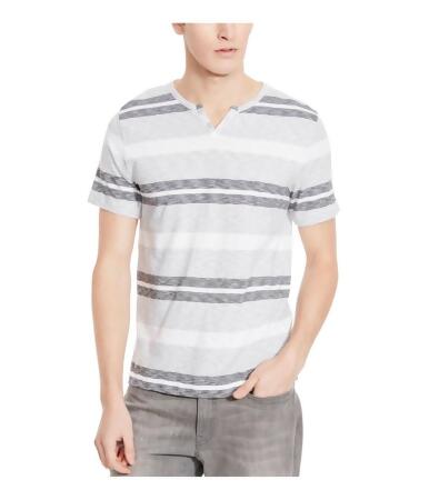 Kenneth Cole Mens Multi Striped Henley Shirt - L