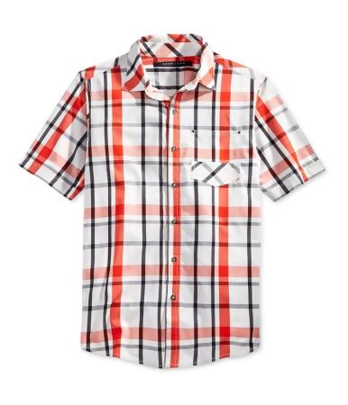 Sean John Mens Ss Plaid Button Up Shirt - M