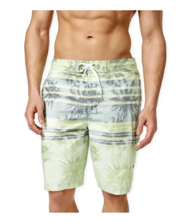 Speedo Mens Palm Striped Swim Bottom Board Shorts - L