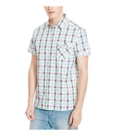 Kenneth Cole Mens Gregory Plaid Button Up Shirt - M
