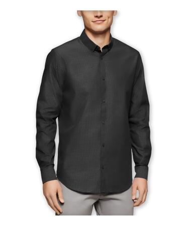 Calvin Klein Mens Cool Tech Dobby Button Up Shirt - L