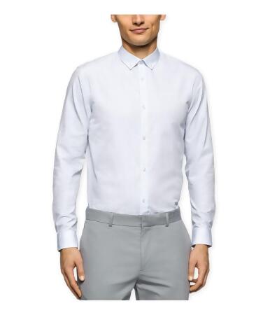 Calvin Klein Mens Cool Tech Dobby Button Up Shirt - L