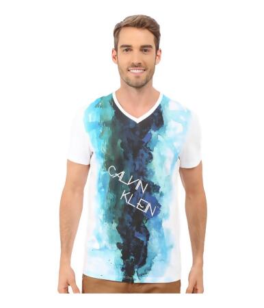 Calvin Klein Mens Watercolor Logo Graphic T-Shirt - XL