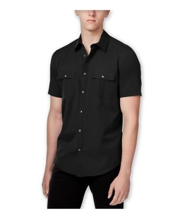 Calvin Klein Mens Two-Pocket Ss Button Up Shirt - S