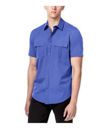 Calvin Klein Mens Two-Pocket Ss Button Up Shirt - S