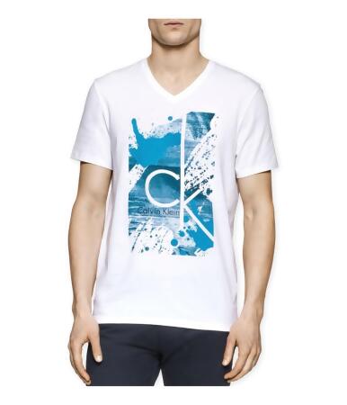 Calvin Klein Mens Ck Splatter Paint Graphic T-Shirt - 2XL