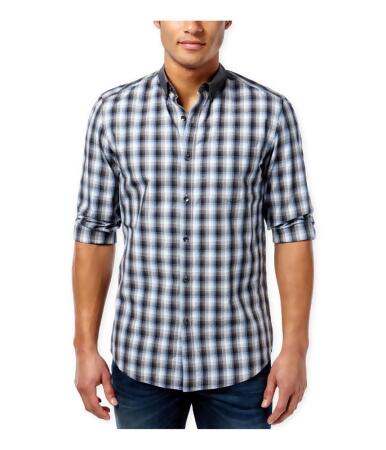 Kenneth Cole Mens Checked Super Slim Button Up Shirt - M
