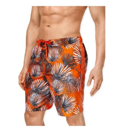 Calvin Klein Mens Uv Protected Palm Swim Bottom Board Shorts - S