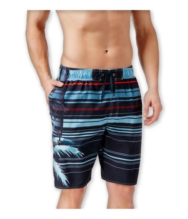 Newport Blue Mens Striped Palm Swim Bottom Board Shorts - S