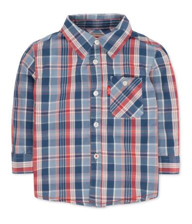 Levi's Boys Plaid Ls Button Up Shirt - 12 mos