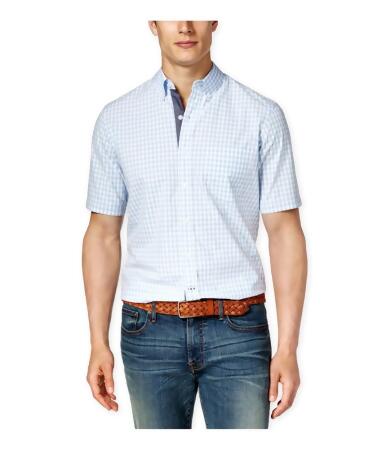 Club Room Mens Gingham Pocket Button Up Shirt - M