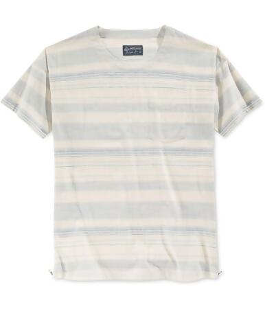 American Rag Mens Striped Zipper Seam Graphic T-Shirt - M