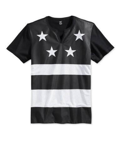 I-n-c Mens Adams Mesh Flag Graphic T-Shirt - L