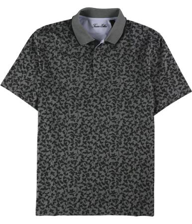 Tasso Elba Mens Paisley Leaves Rugby Polo Shirt - L