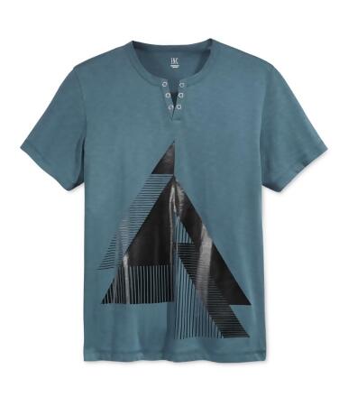 I-n-c Mens Split Neck Graphic T-Shirt - M