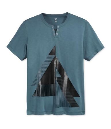 I-n-c Mens Split Neck Graphic T-Shirt - L