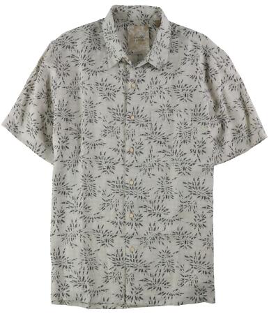 Tasso Elba Mens Leaf Print Ss Button Up Shirt - XL