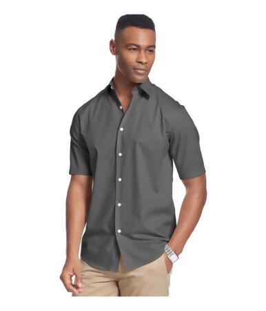 John Ashford Mens Shadow Stripe Button Up Shirt - L