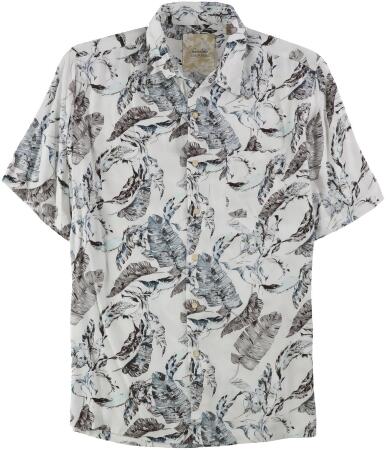 Tasso Elba Mens Floral-Print Button Up Shirt - 2XL