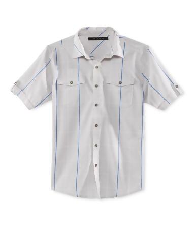 Sean John Mens Window Pane Ss Button Up Shirt - M