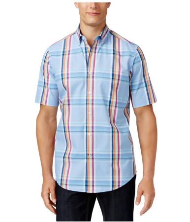 Club Room Mens Plaid Ss Button Up Shirt - XL