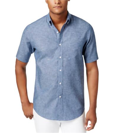 Club Room Mens Linen Ss Button Up Shirt - S