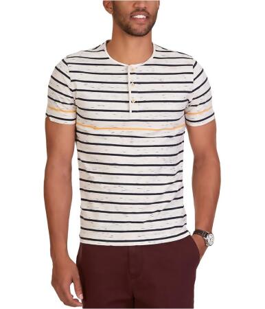 Nautica Mens Slim-Fit Stripe Henley Shirt - S