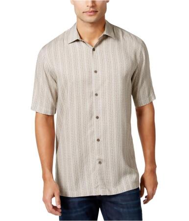 Alfani Mens Dash Print Ss Button Up Shirt - 3XLT