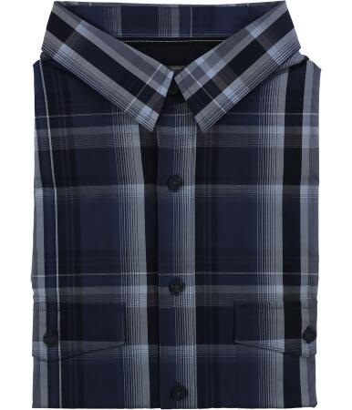 Alfani Mens Plaid Ss Button Up Shirt - Big 4X