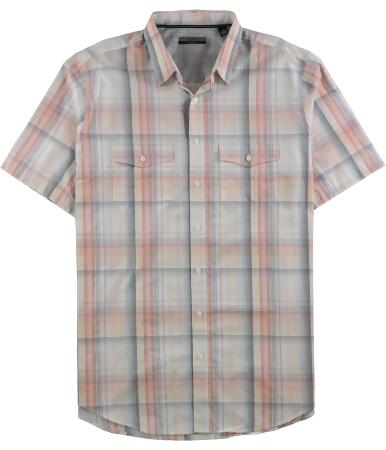 Alfani Mens Plaid Ss Button Up Shirt - XLT