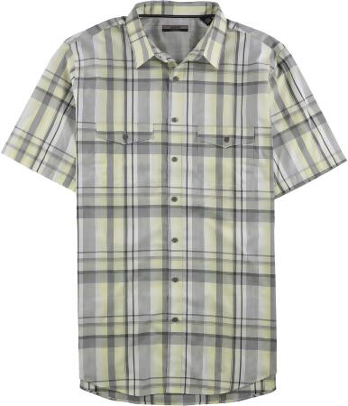 Alfani Mens Plaid Ss Button Up Shirt - Big 3X