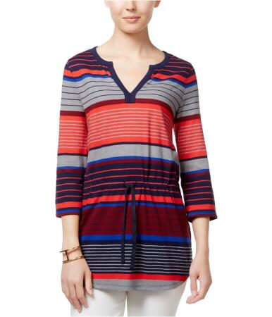 Tommy Hilfiger Womens Camilla Smocked Tunic Blouse - L