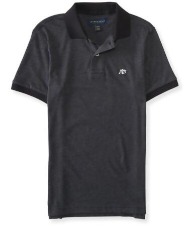 Aeropostale Mens A87 Heathered Rugby Polo Shirt - M