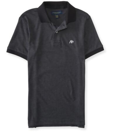 Aeropostale Mens A87 Heathered Rugby Polo Shirt - S