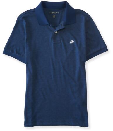 Aeropostale Mens A87 Heathered Rugby Polo Shirt - S