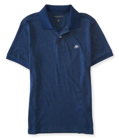 Aeropostale Mens A87 Heathered Rugby Polo Shirt - S