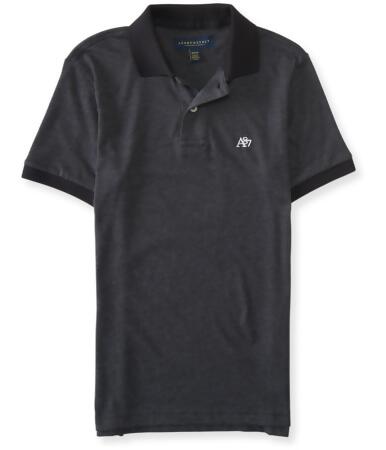 Aeropostale Mens A87 Heathered Rugby Polo Shirt - L