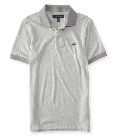 Aeropostale Mens A87 Heathered Rugby Polo Shirt - XS