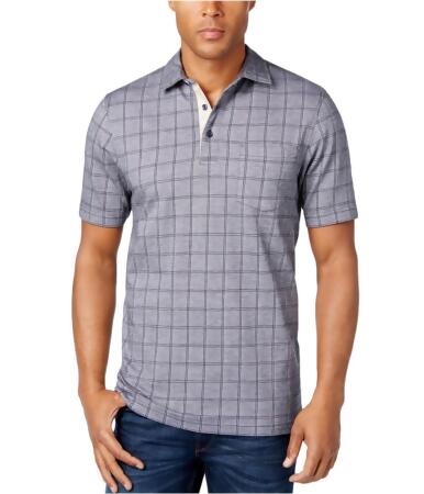 Tasso Elba Mens Windowpane Rugby Polo Shirt - S