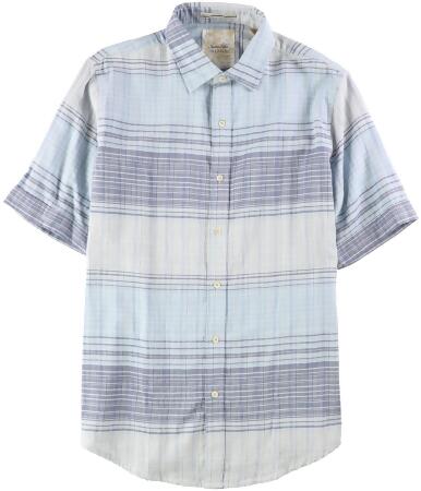 Tasso Elba Mens Cross-Dyed Plaid Button Up Shirt - M