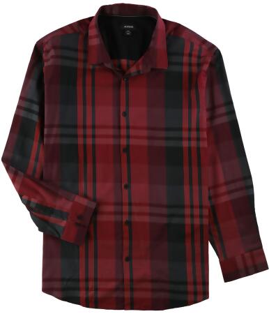 Alfani Mens Derby Plaid Ls Button Up Shirt - L