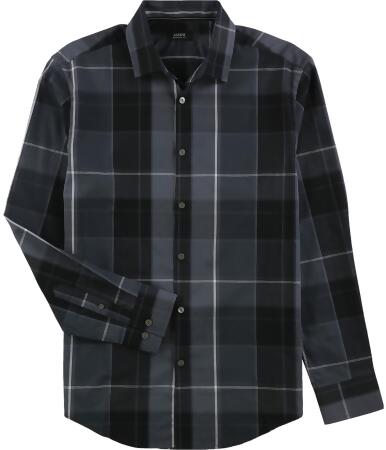 Alfani Mens Plaid Ls Button Up Shirt - M